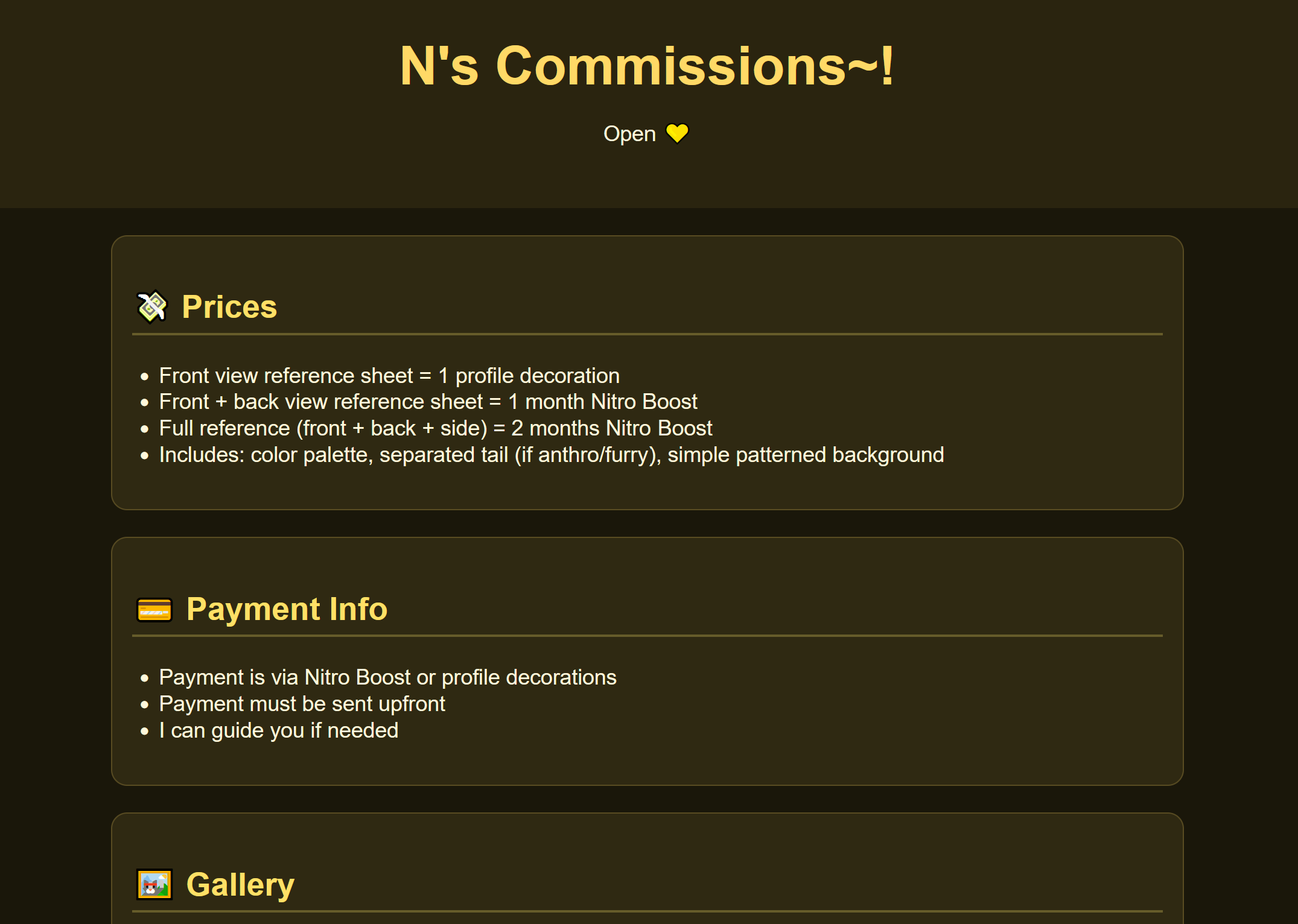Commission Website 2 screenshot